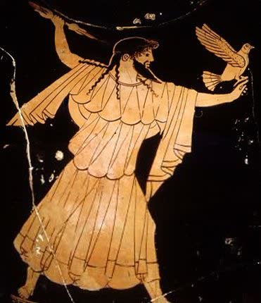Zeus com aguia e relampago, anfora ateniense de figuras vermelhas. C5 Ac - Musée Du Louvre Clique Para ver sobre o governo de Zeus